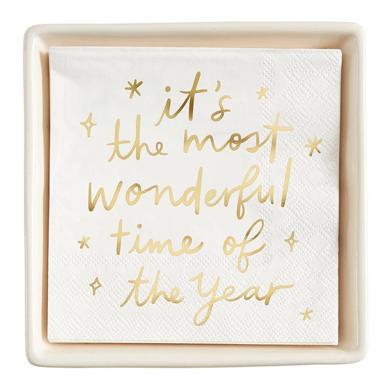 Ceramic Napkin Tray + Napkins - The Most Wonderful Time Of Year - Fancy That
