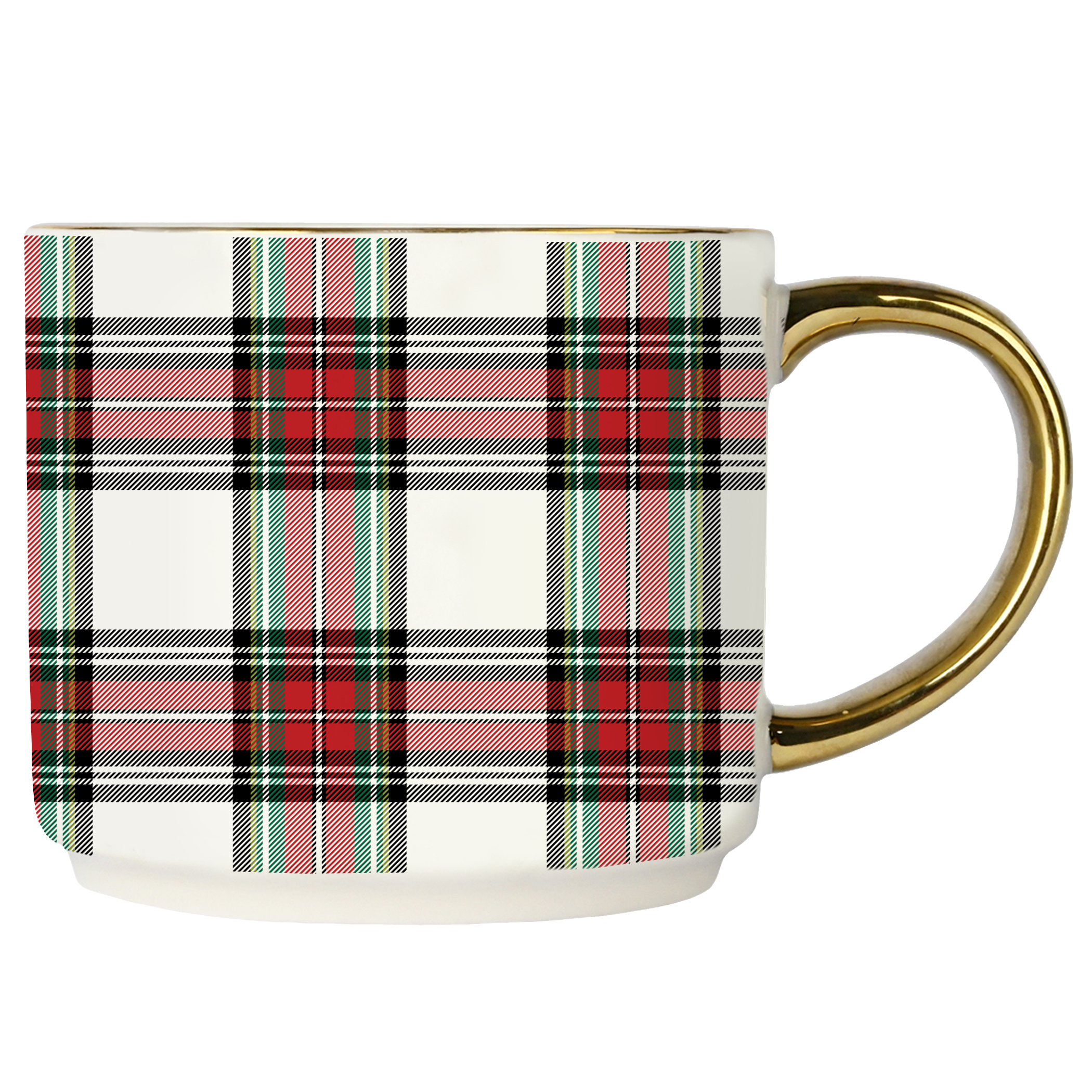 White Plaid Coffee Mug - Fancy That
