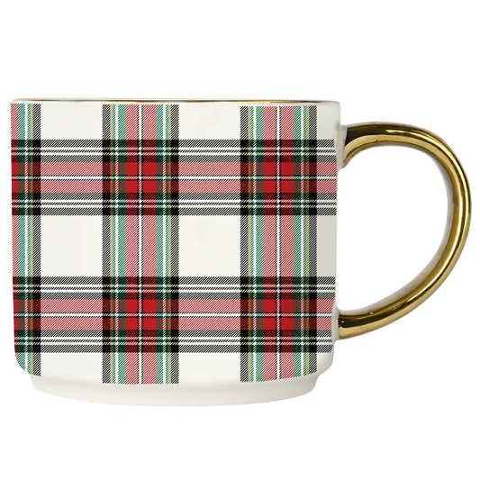 White Plaid Coffee Mug - Fancy That