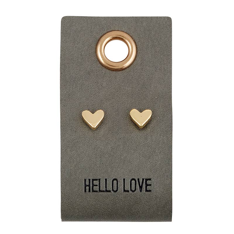 Leather Tag With Earrings - Heart - Fancy That