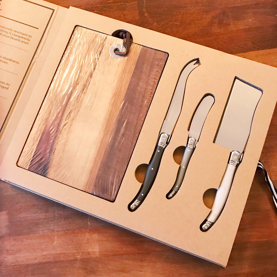 Wood Cheese Board W/ Knives - Fancy That