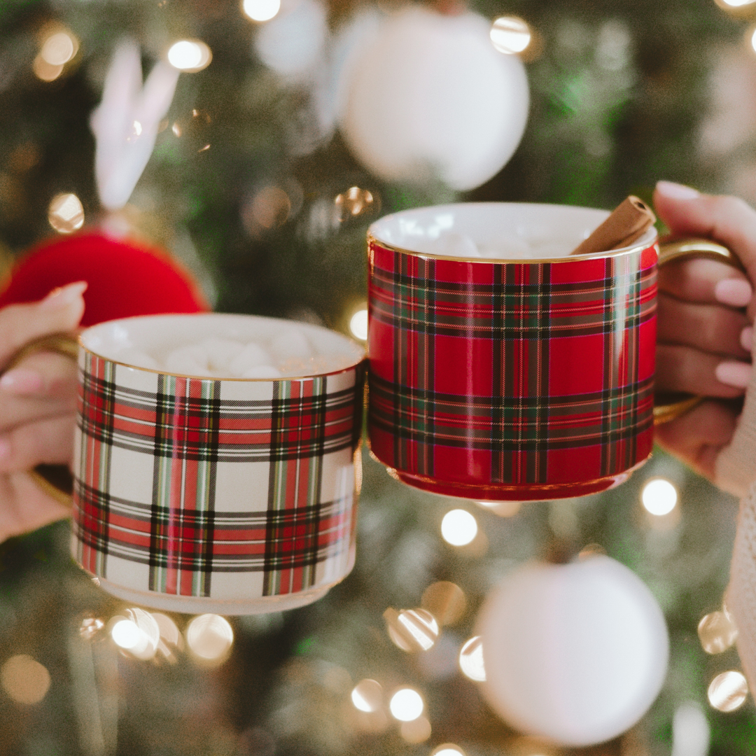 *NEW* White Plaid Coffee Mug - Christmas Decor & Gifts - Fancy That