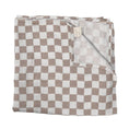 Load image into Gallery viewer, Bamboo Muslin Swaddle Blanket (Mocha Checkers) - Fancy That

