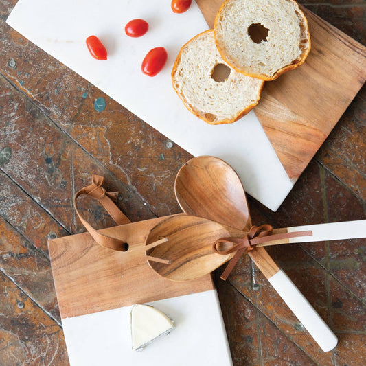 Marble and Wood Serving Utensils Set - Fancy That