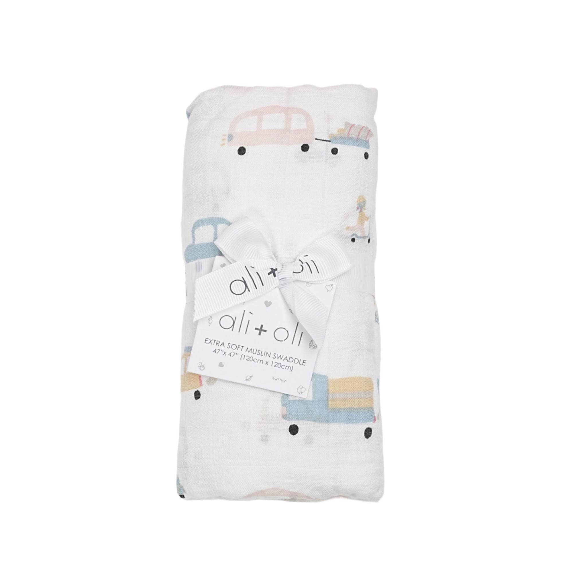 Bamboo Muslin Swaddle Blanket (Automobile) - Fancy That