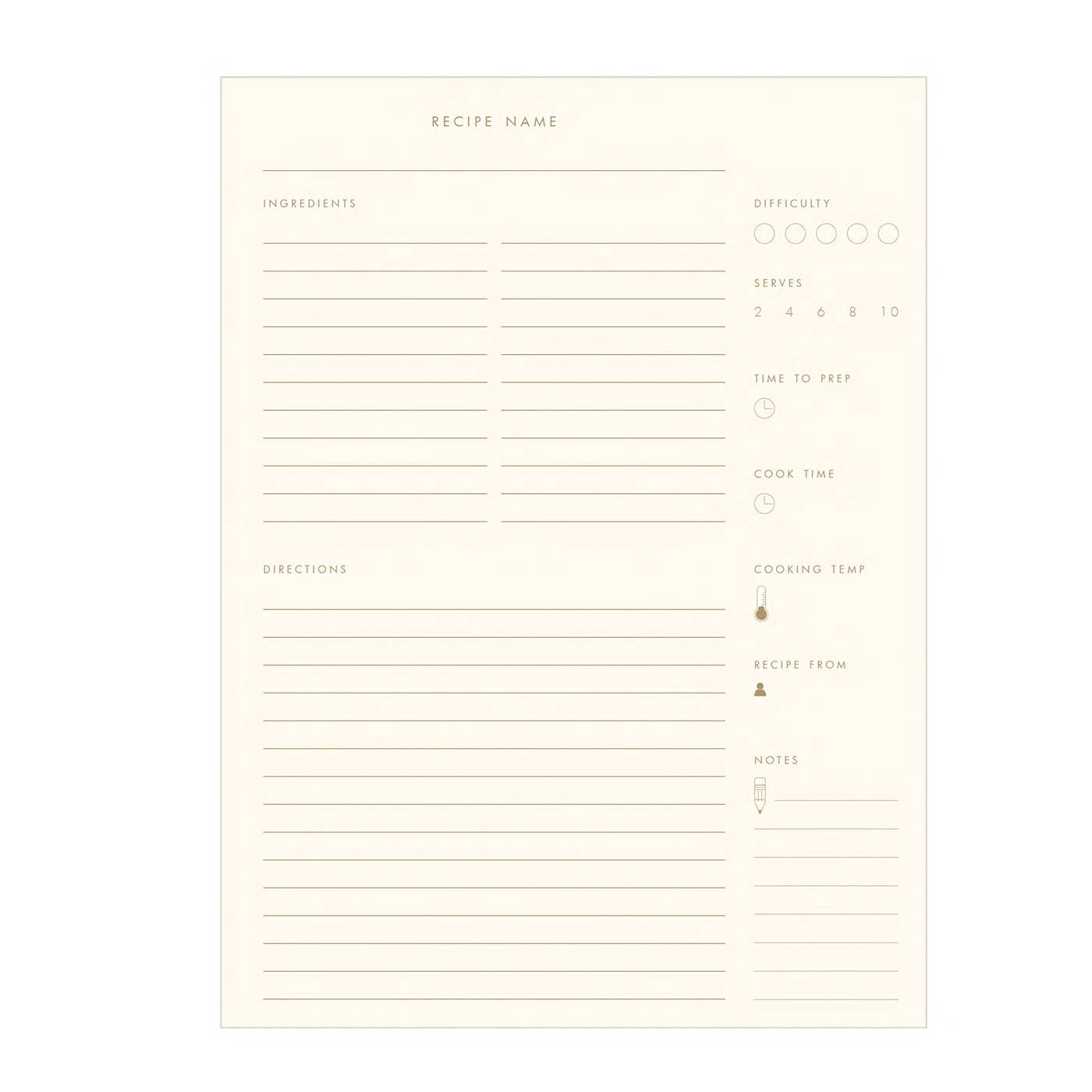 Retro Recipe Book: French Vanilla Cover | Bronze Ink - Fancy That