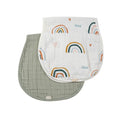 Load image into Gallery viewer, Bamboo Muslin Burp Cloth Set 2-Pack (Rainbow/Apple) - Fancy That
