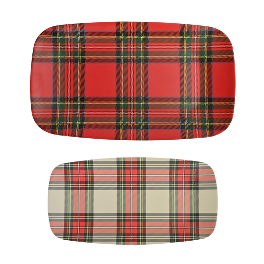 Red and White Plaid Melamine Tray Set - Fancy That