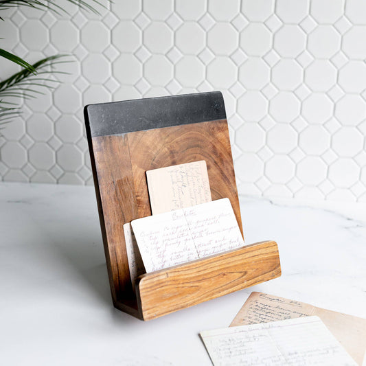 Wood & Marble Cookbook Holder - Fancy That