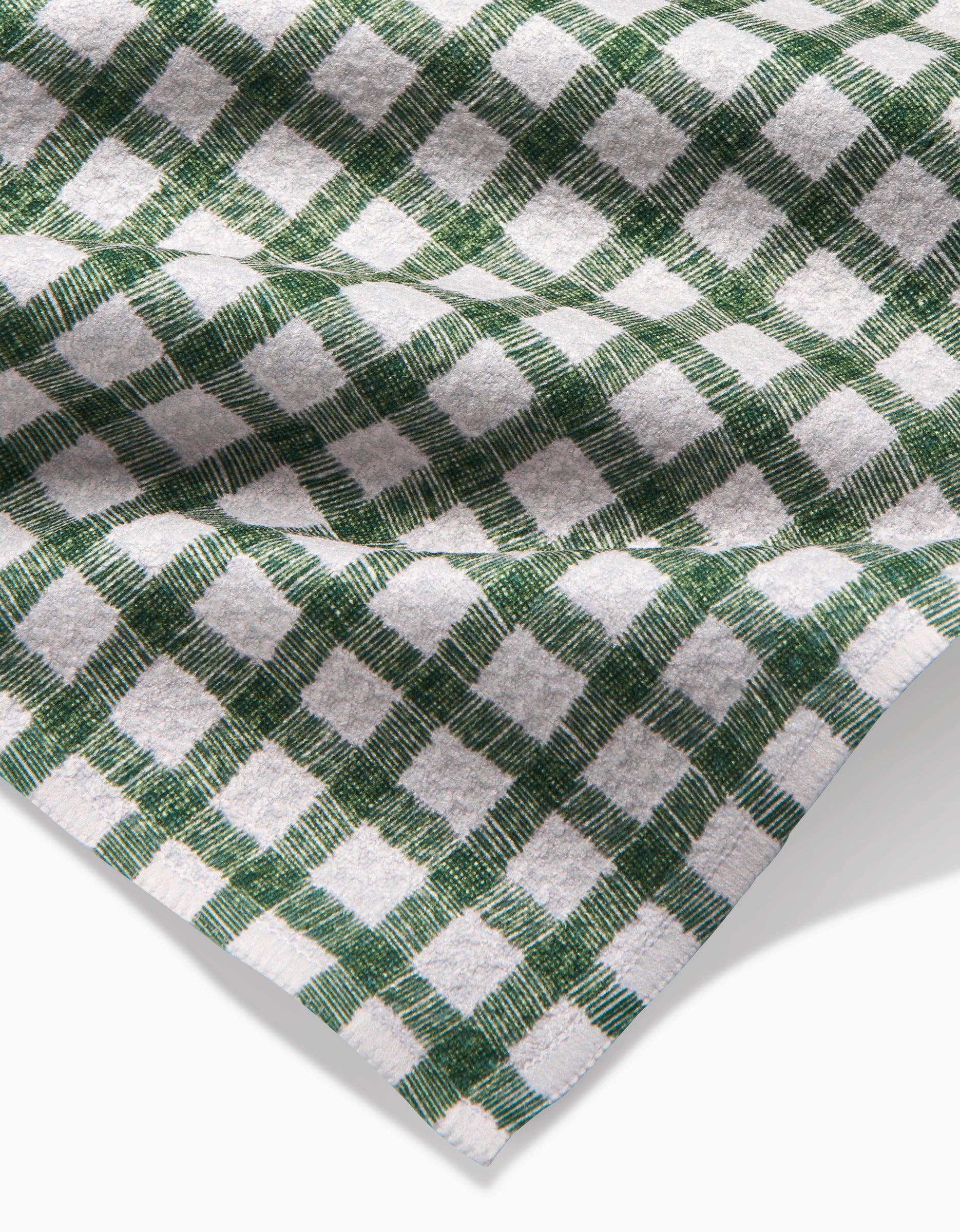Geometry Plaid Green Bar Towel - Fancy That