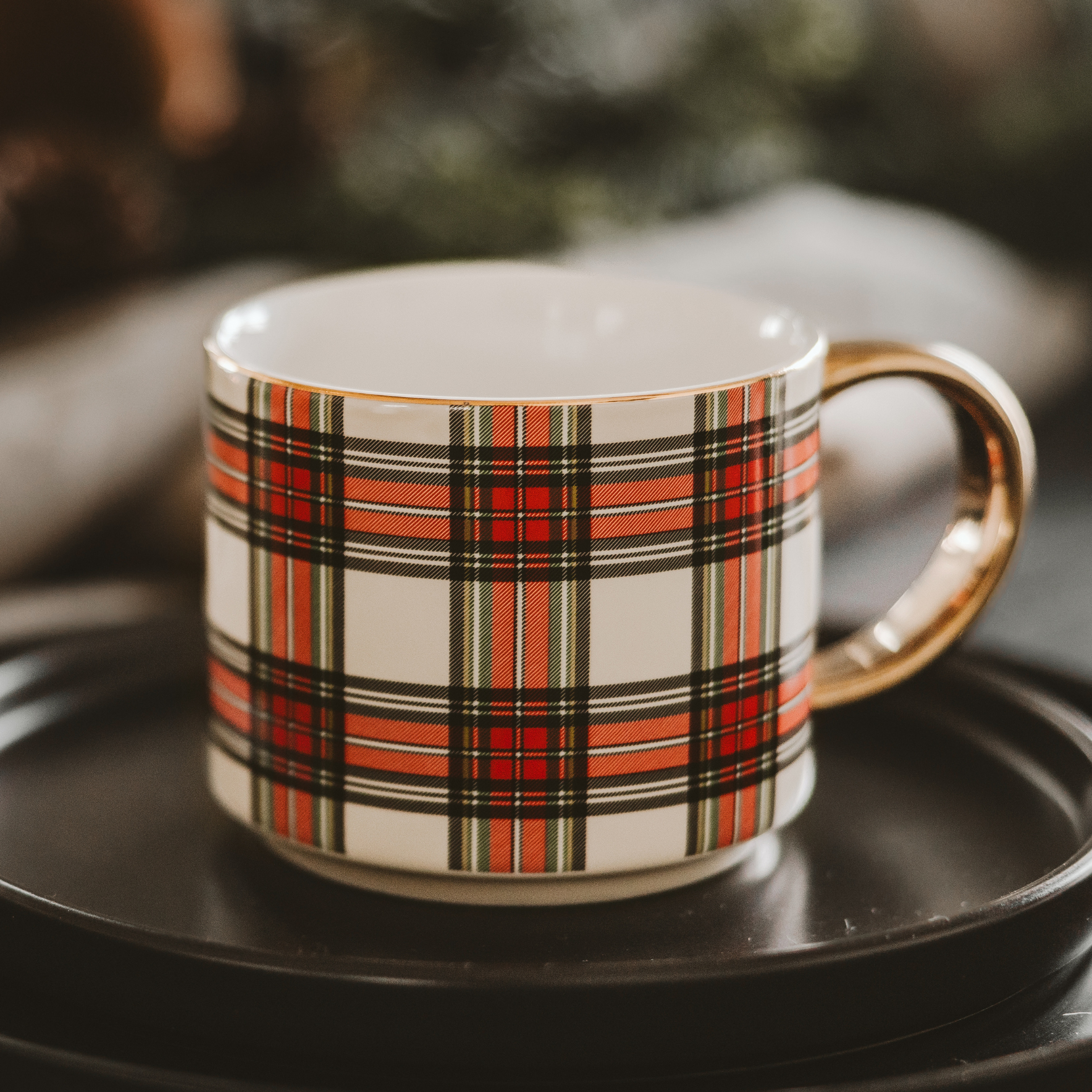 White Plaid Coffee Mug - Fancy That