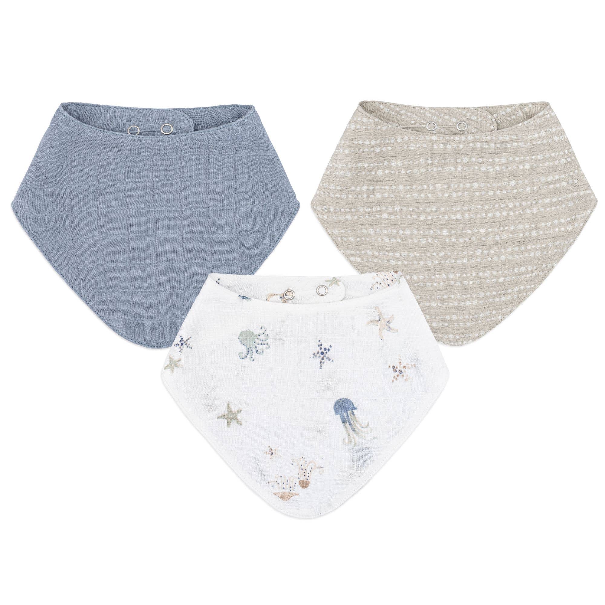 Cove 3-pc. Muslin Bib Set (Sea Life) - Fancy That