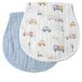 Load image into Gallery viewer, Bamboo Muslin Burp Cloth Set 2-Pack (Autos/Blue) - Fancy That
