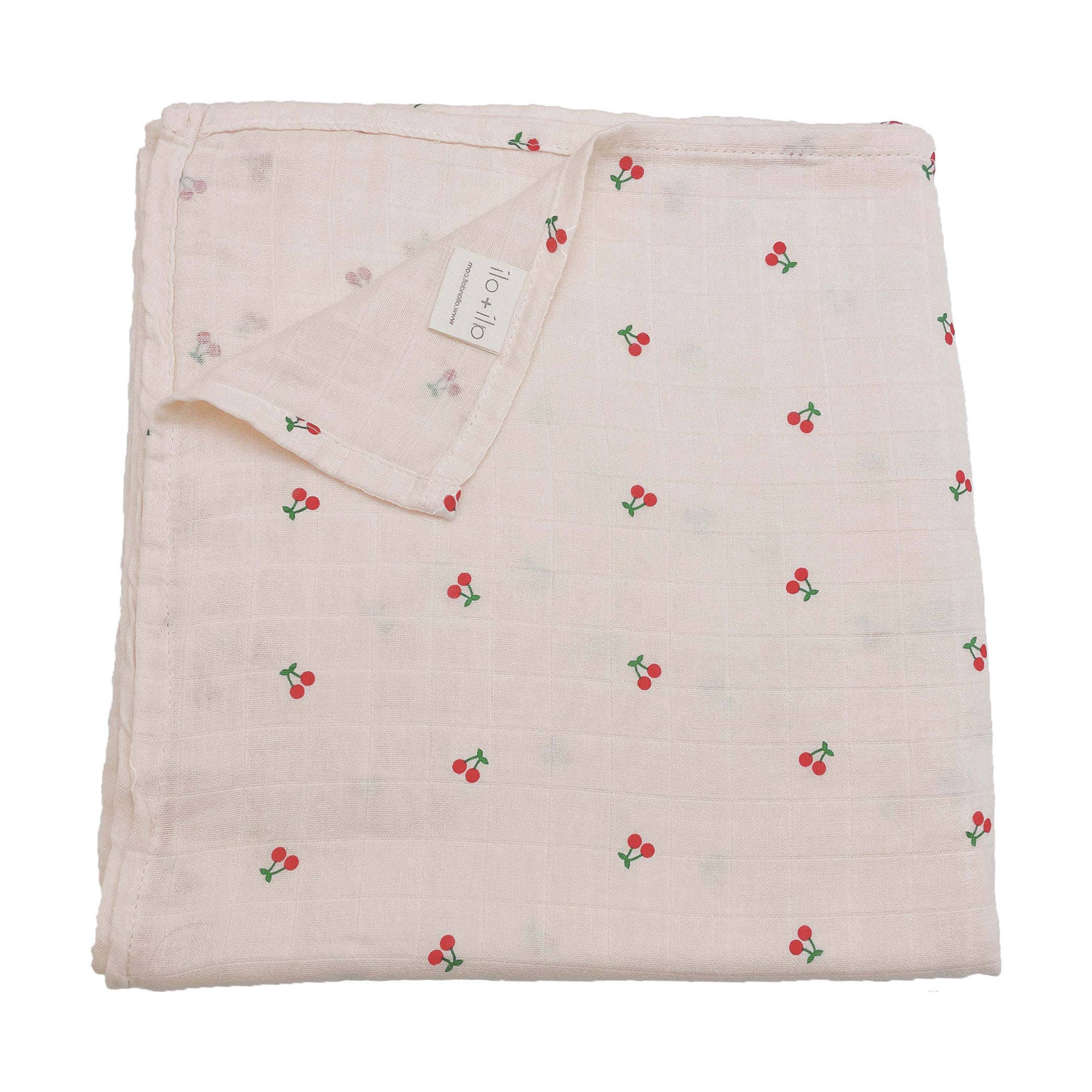 Bamboo Muslin Swaddle Blanket (Cherry) - Fancy That