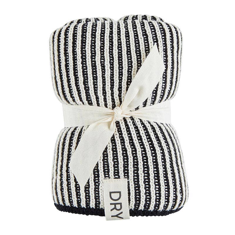 Knit Dish Towel - Ivory/Black - Fancy That