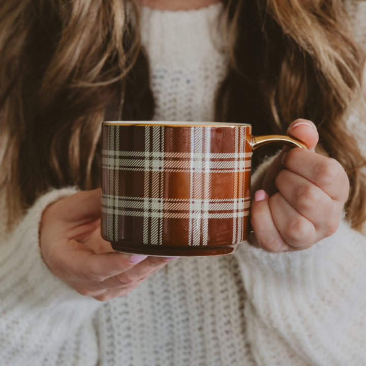 *NEW* Brown Plaid Coffee Mug - Fall Decor & Gifts - Fancy That