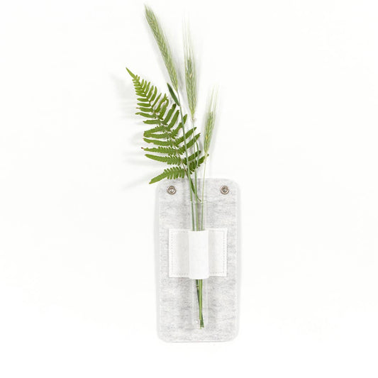 Wall Mounted Stem Vase - Merino Wool Felt: Frost White - Fancy That