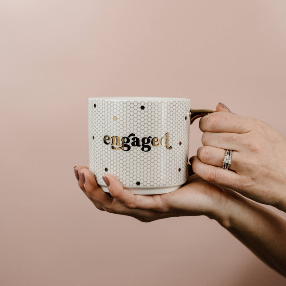 Engaged Gold Tile Coffee Mug - Fancy That