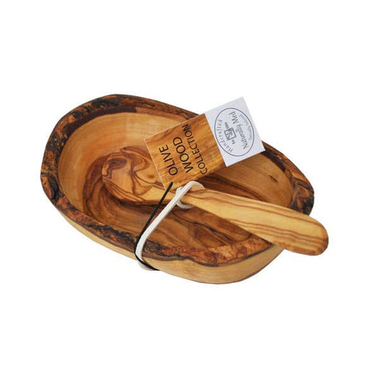 Olive Wood Natural Bowl and Spoon Gift Set - Fancy That