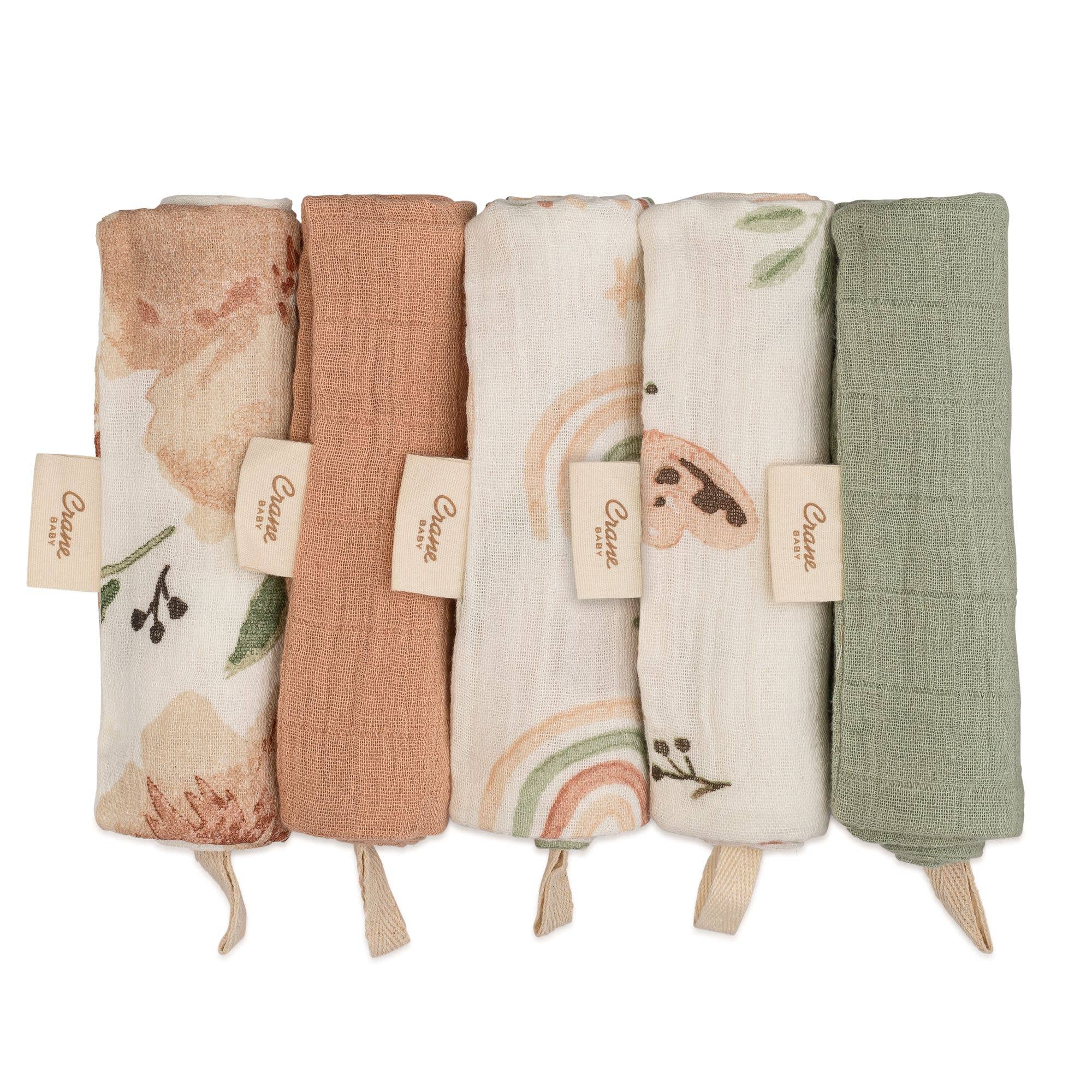 Parker 5-pc. Baby Wash Cloth Set (Pink Floral) - Fancy That
