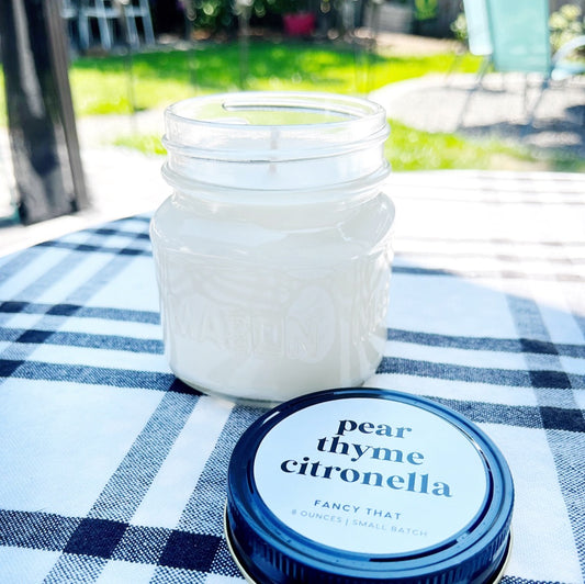Pear Thyme Citronella 8 oz Candle - Fancy That