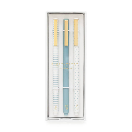 Blue Pattern Pen Set - Fancy That