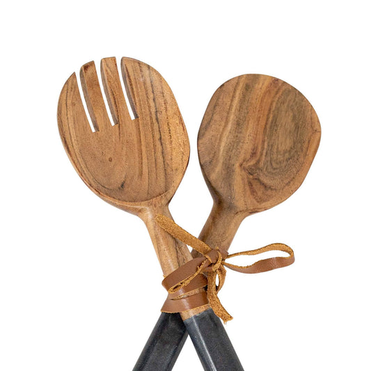 Black Marble and Wood Serving Utensils - Fancy That
