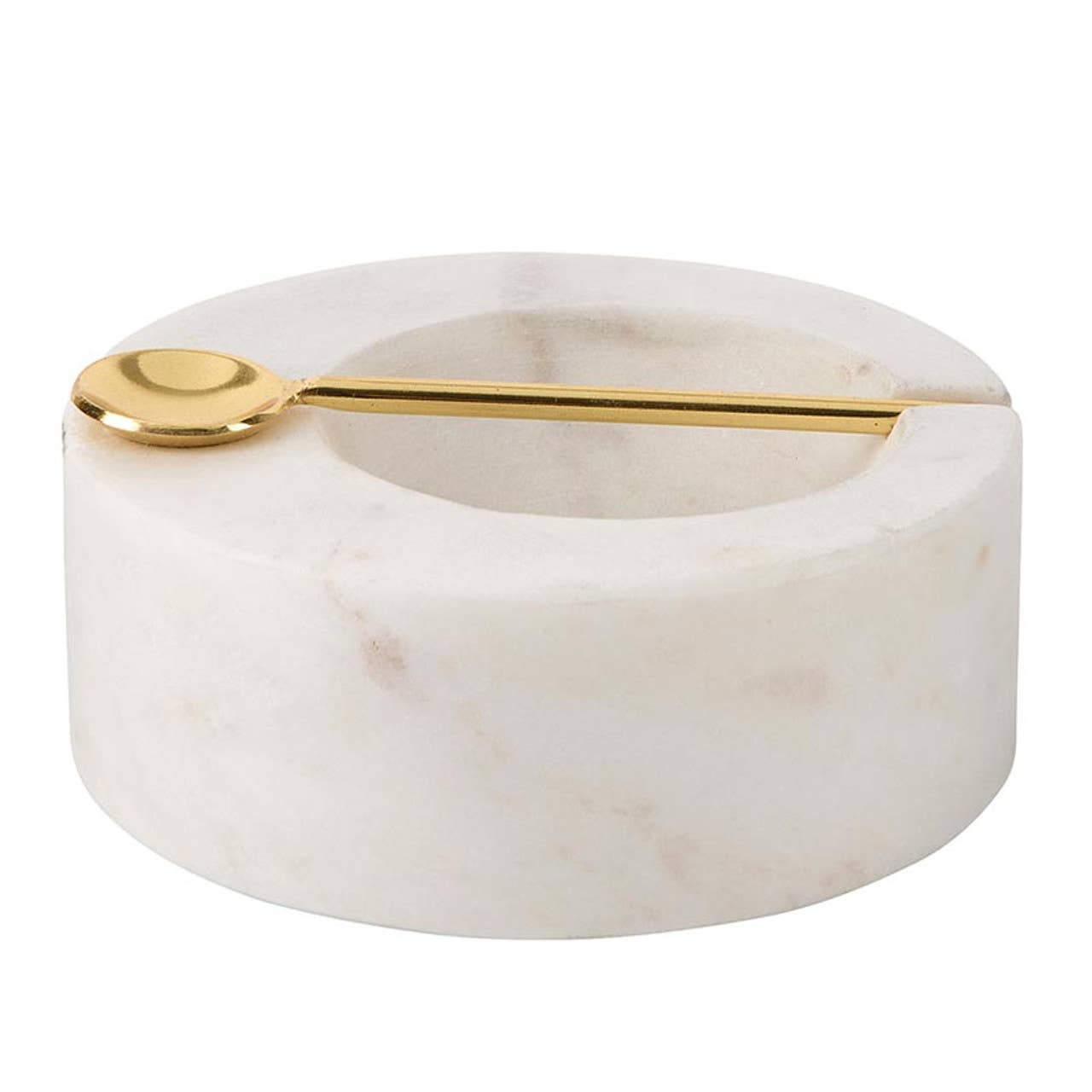 White Marble Pinch Pot with Spoon - Fancy That