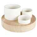 Load image into Gallery viewer, Trio Ceramic Bowls With Wood Base - Fancy That
