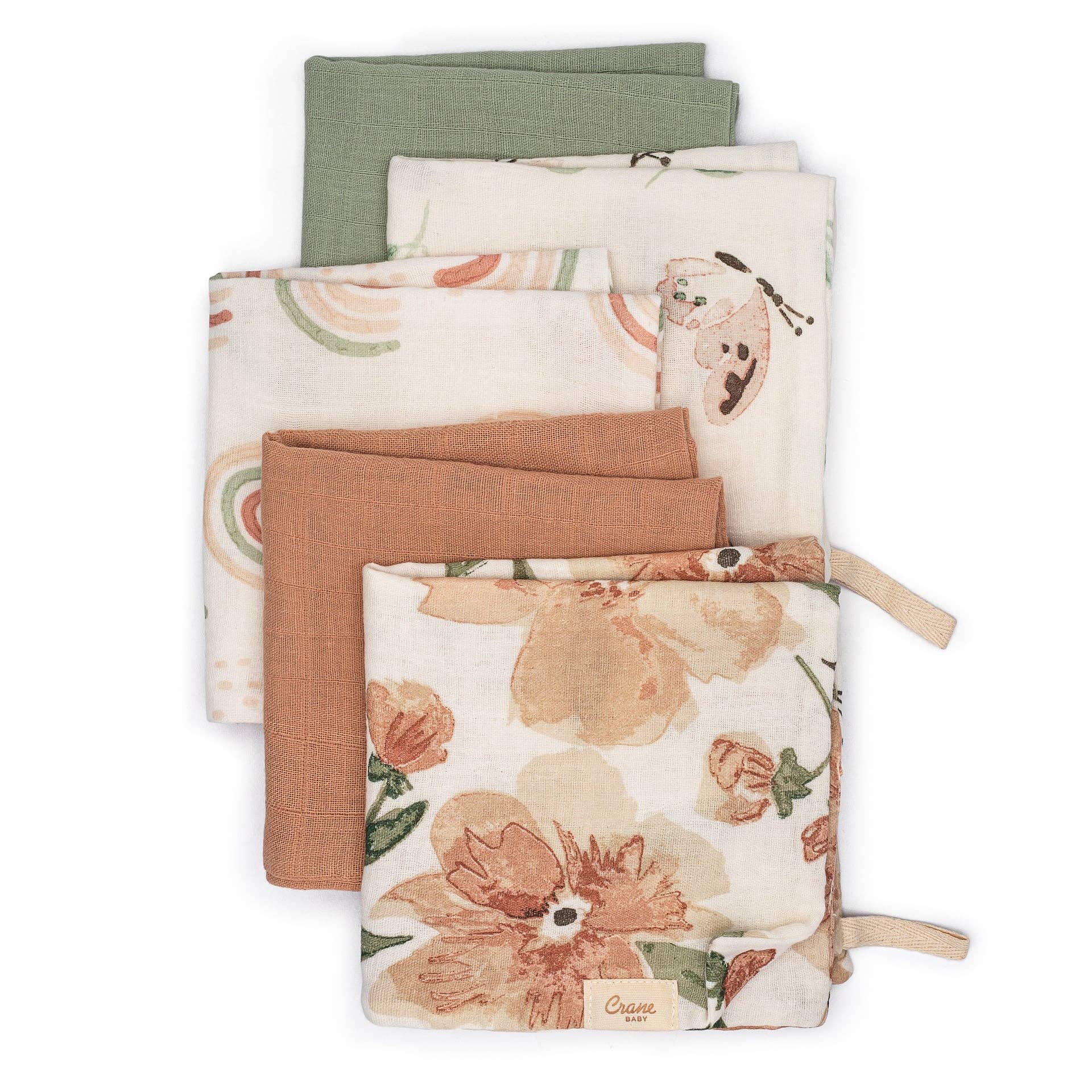 Parker 5-pc. Baby Wash Cloth Set (Pink Floral) - Fancy That