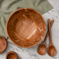 Load image into Gallery viewer, Acacia Salad Wood Bowl with Servers
