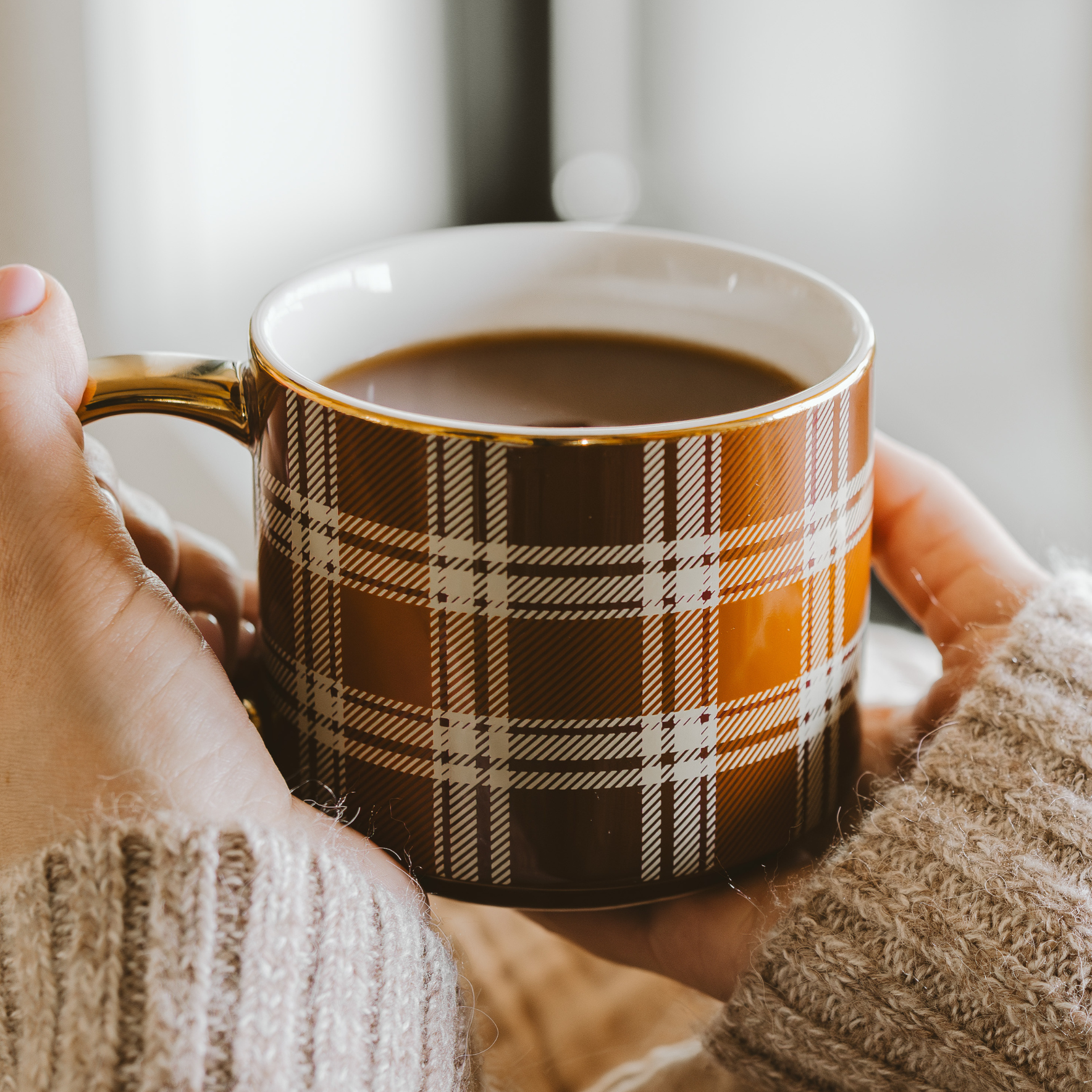  Brown Plaid Coffee Mug - Fall Decor & Gifts - Fancy That