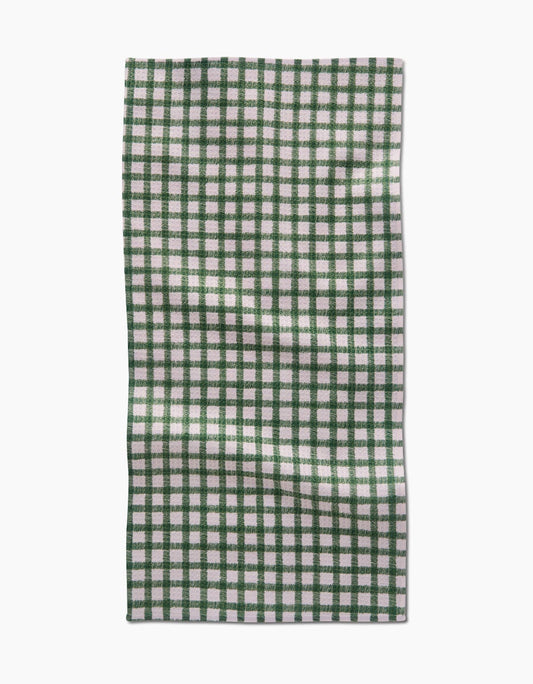 Geometry Plaid Green Bar Towel - Fancy That