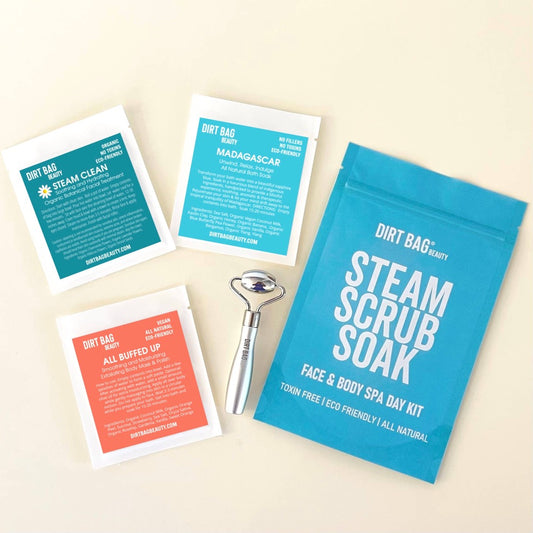 Spa Gift Set -Facial Steam, Body Scrub, Bath, Facial Roller - Fancy That