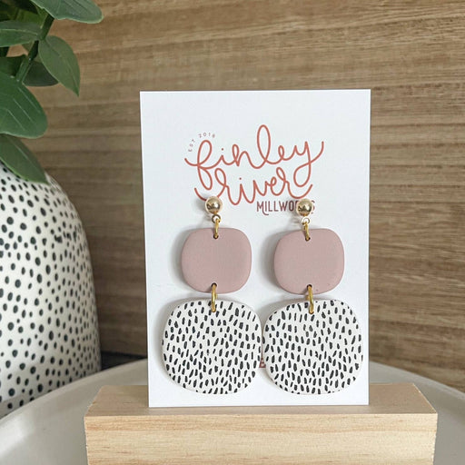 Baker | Blush + Dashes | Clay Earrings - Fancy That