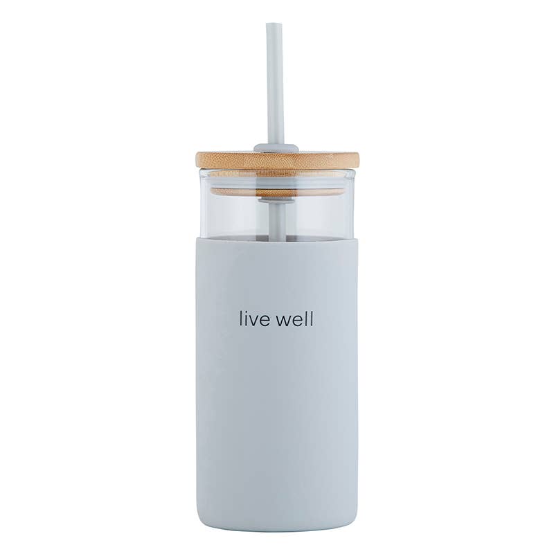 18oz Glass Tumbler  - Live Well - Fancy That