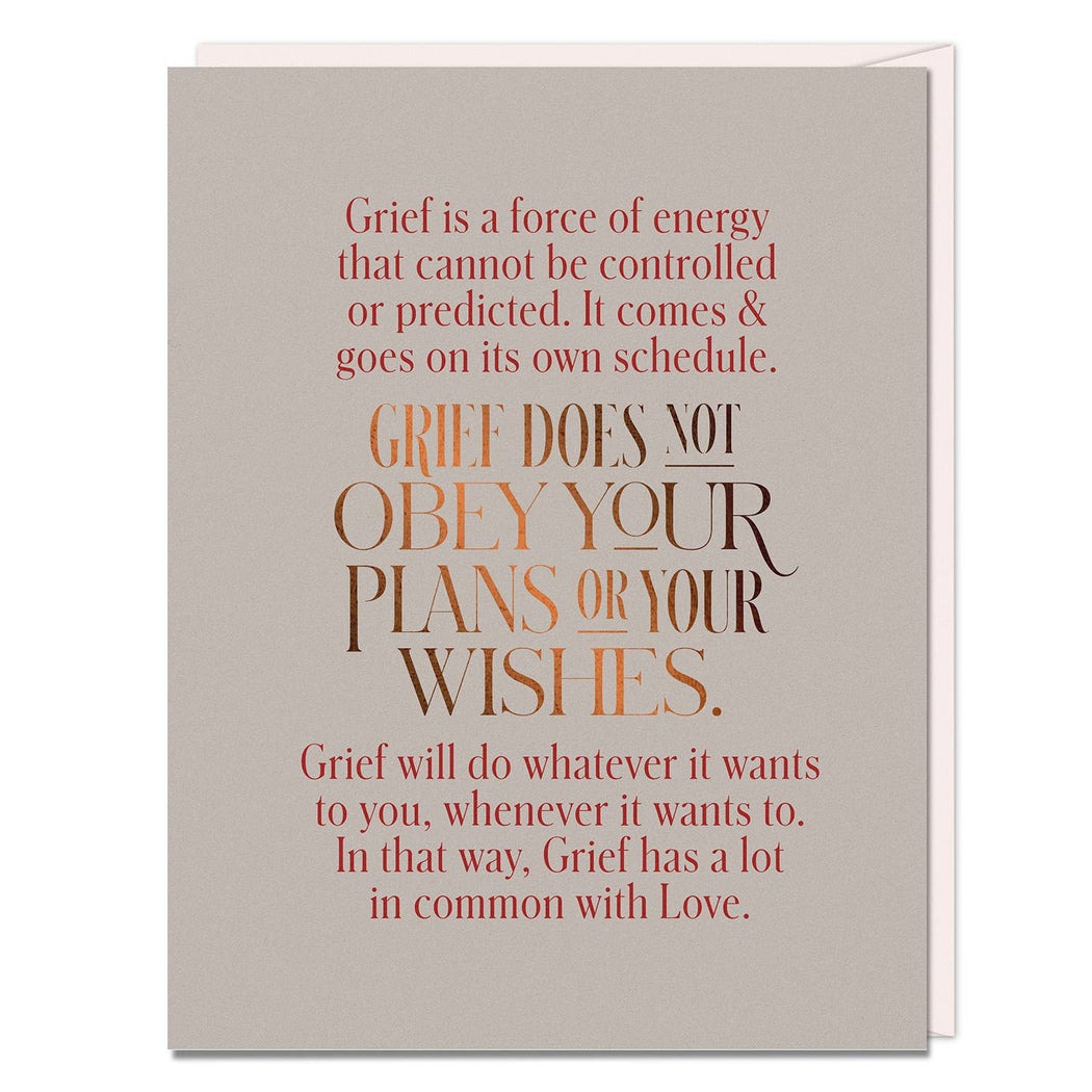 Elizabeth Gilbert Grief Does Not Obey Card - Fancy That