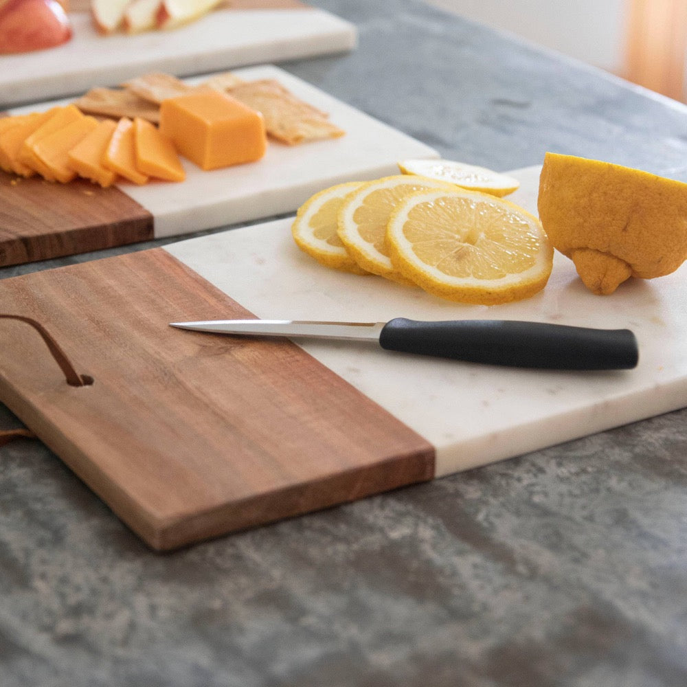 White Marble Wood Square Cutting Board - Fancy That