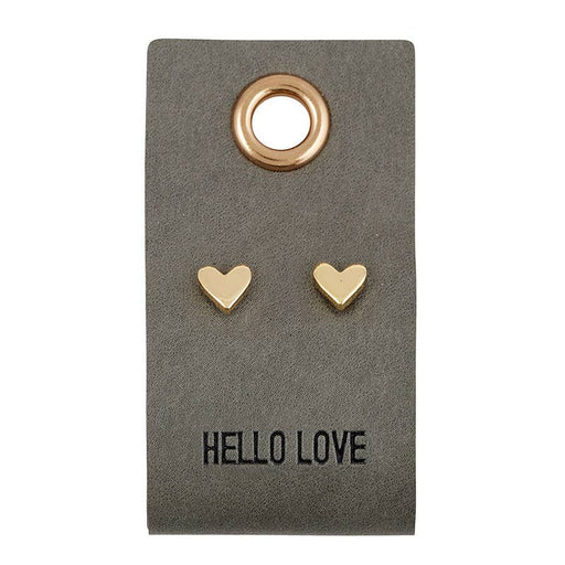 Leather Tag With Earrings - Heart - Fancy That