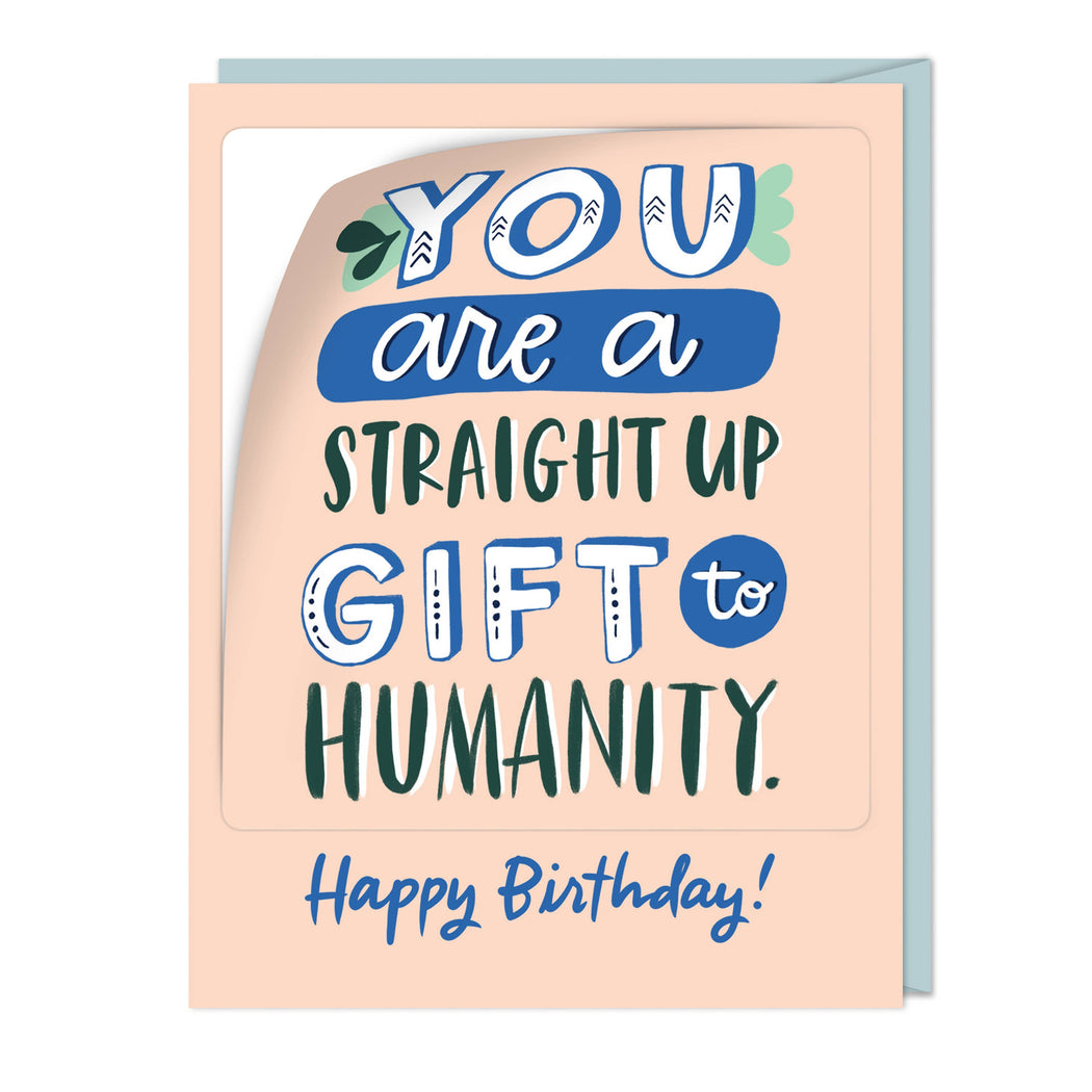 Gift to Humanity Birthday Sticker Card - Fancy That