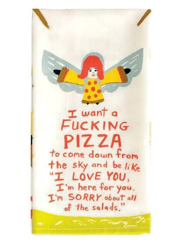 Pizza Angels Dish Towel - Housewarming Gifts - Funny Kitchen Gifts