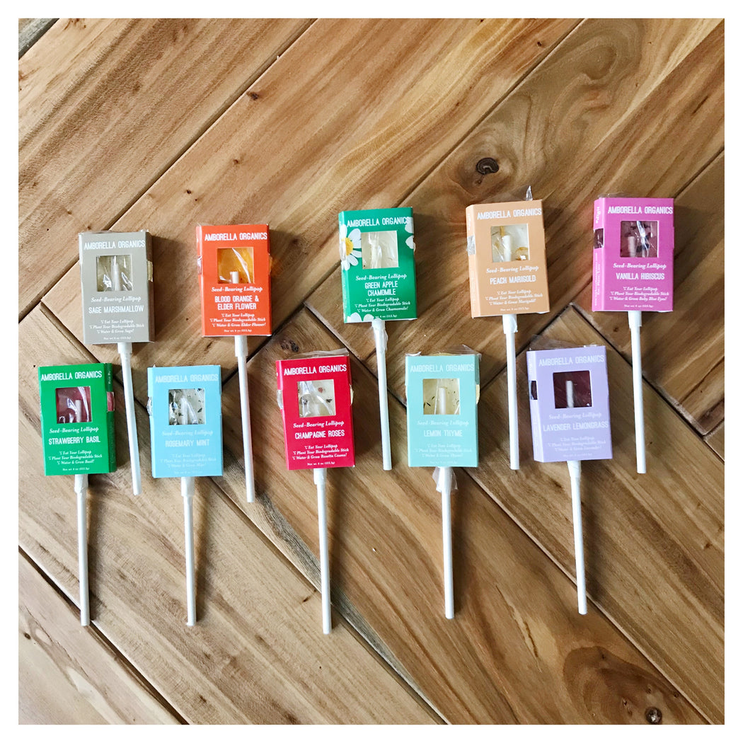 Seed-Bearing Lollipops - 10 flavors - Fancy That